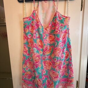 Lilly Pulitzer Vibrant Pink and Aqua Mini Dress
